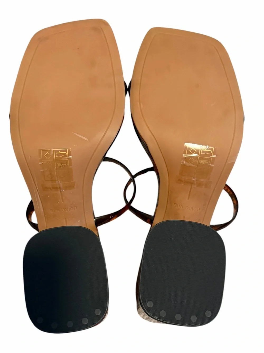 Dolce‎ Vita Tortoise Shell Resin Block Heel Slide Sandals Women’s Size 10